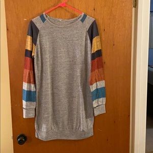 Grey and striped shirt/sweater